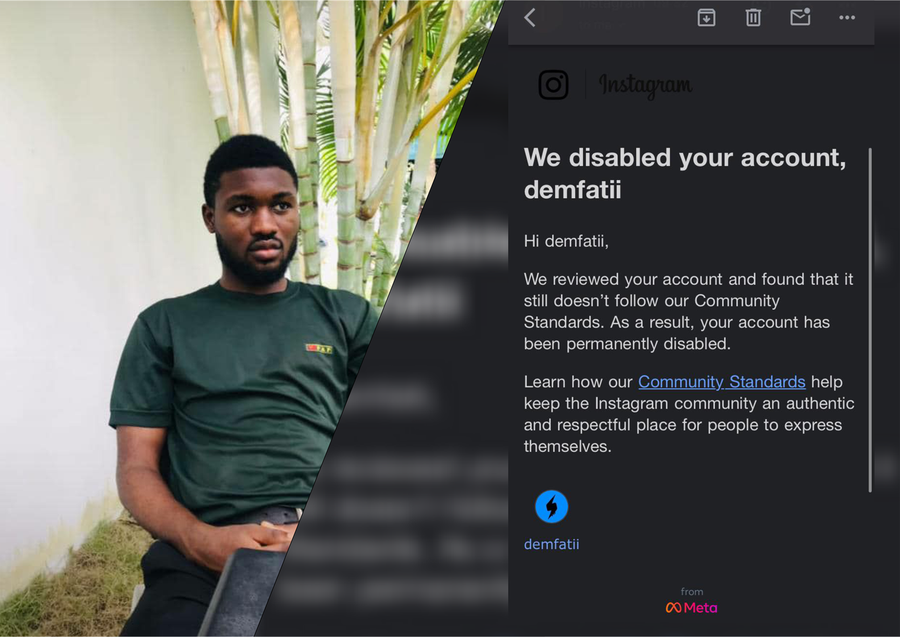 Instagram AI and the Permanent Ban of Demfati’s Official Page: A Call for Better Understanding